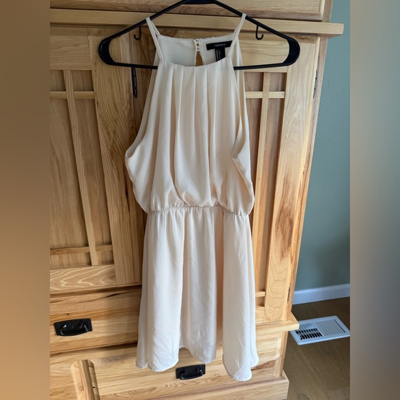 Forever 21 Cream Ivory Backless Mini Dress Women's Size S Sleeveless - Picture 2 of 7